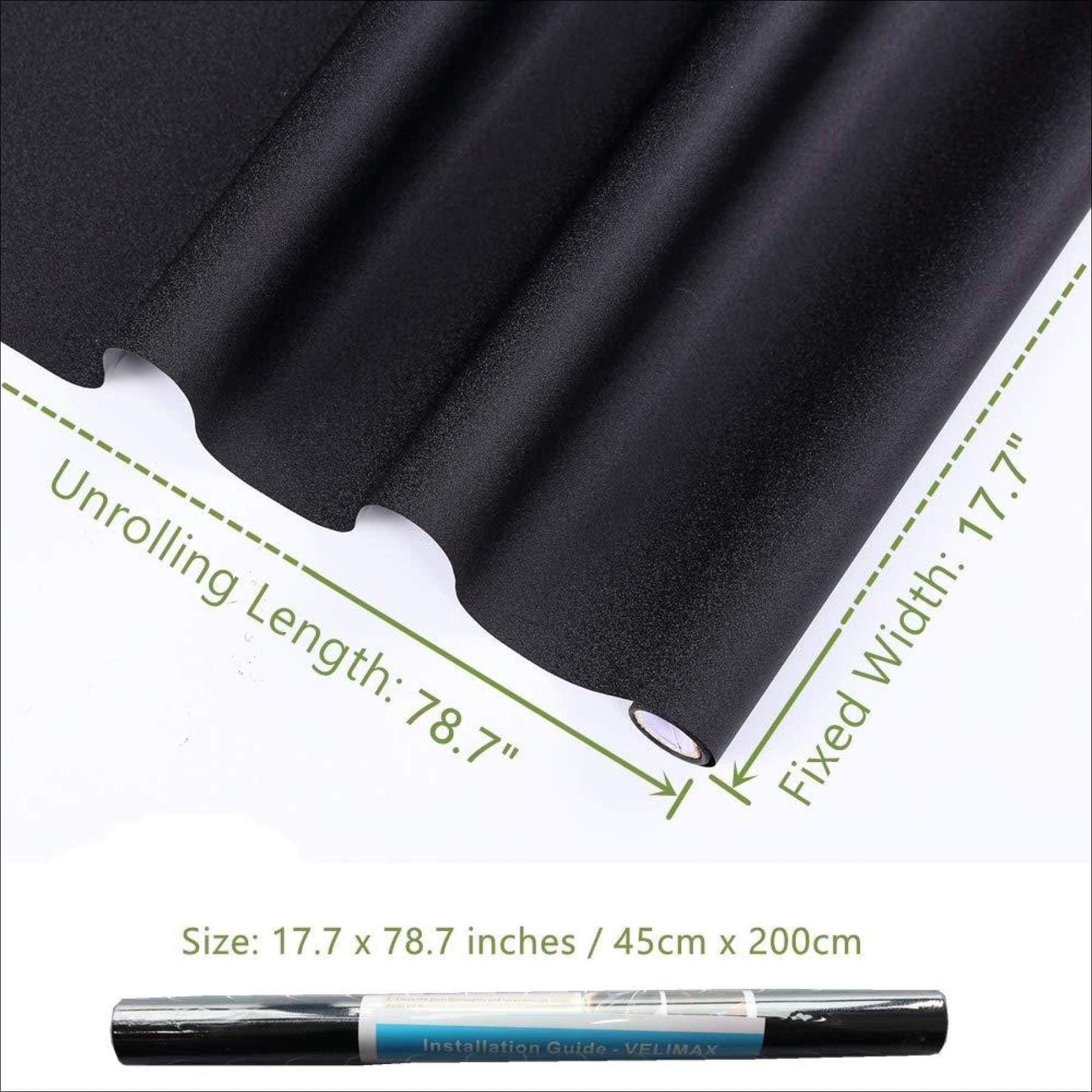 17.7 x 78.7 inches VELIMAX Static Cling Total Blackout Window Film Privacy Room Darkening Window Tint Black Window Cover 100% Light Blocking No Glue