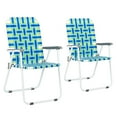 thumbnail image 1 of Ktaxon Patio Folding Web Lawn Chair Set, 2 Pack Outdoor Beach Chair Portable Camping Chair(Blue & Yellow), 1 of 9