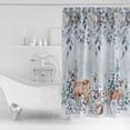 thumbnail image 2 of Fabric Shower Curtain, Winter Christmas Snowflakes Xmas Tree Elk Pine Blue Leaf Bathroom Curtain with 12 Hooks Waterproof No Bad Odor Machine Washable Bath Curtains for Bathroom, Spa Room, 66"x72", 2 of 6
