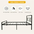 thumbnail image 4 of 14 Inch Twin Size Bed Frame with Headboard and Footboard, Heavy-Duty Metal Platform Single Bed Frame with Anti-Slip Pad, No Box Spring Needed, 4 of 9