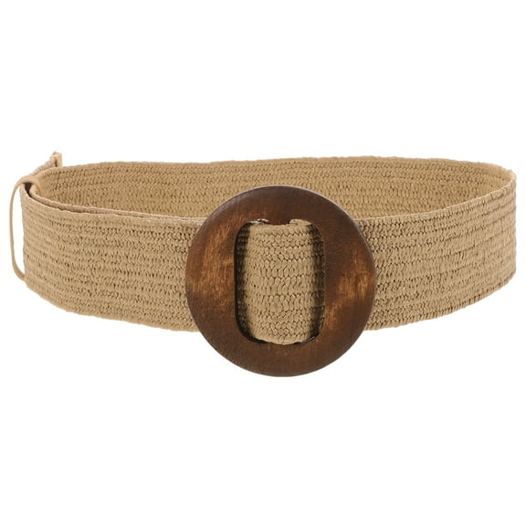 FRCOLOR  Boho Braid Belt Pants Wide Elastic Belts for Women Man Khaki