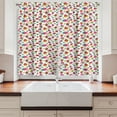 thumbnail image 2 of Ambesonne Fruit Kitchen Curtains, Cartoon Strawberries, 55"x45", Pink Mustard, 2 of 3