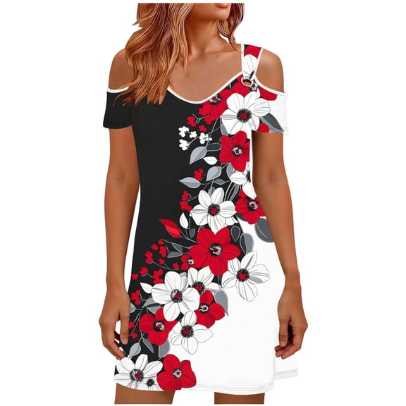 Turilly Summer Dresses for Women 2026 Beach Vacation Floral Sundress Hawaiian Boho Dresses Travel Cruise Outfits