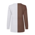 thumbnail image 5 of ATOYSOY Women's Fashion Color Block Pullover Workout Long Sleeve Tees Fall Winter Retro Half Zipper Sweatshirts Outwear Casual Shirts Loose Tops Brown XL, 5 of 5