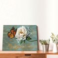 thumbnail image 3 of Farmhouse Butterfly Decor Wall Art White Flower Bible Verse Catholic Pictures Wall Decor Scripture Quotes Canvas Painting Print Artwork Modern Home Decor Framed for Living room Bedroom 16"×12", 3 of 6