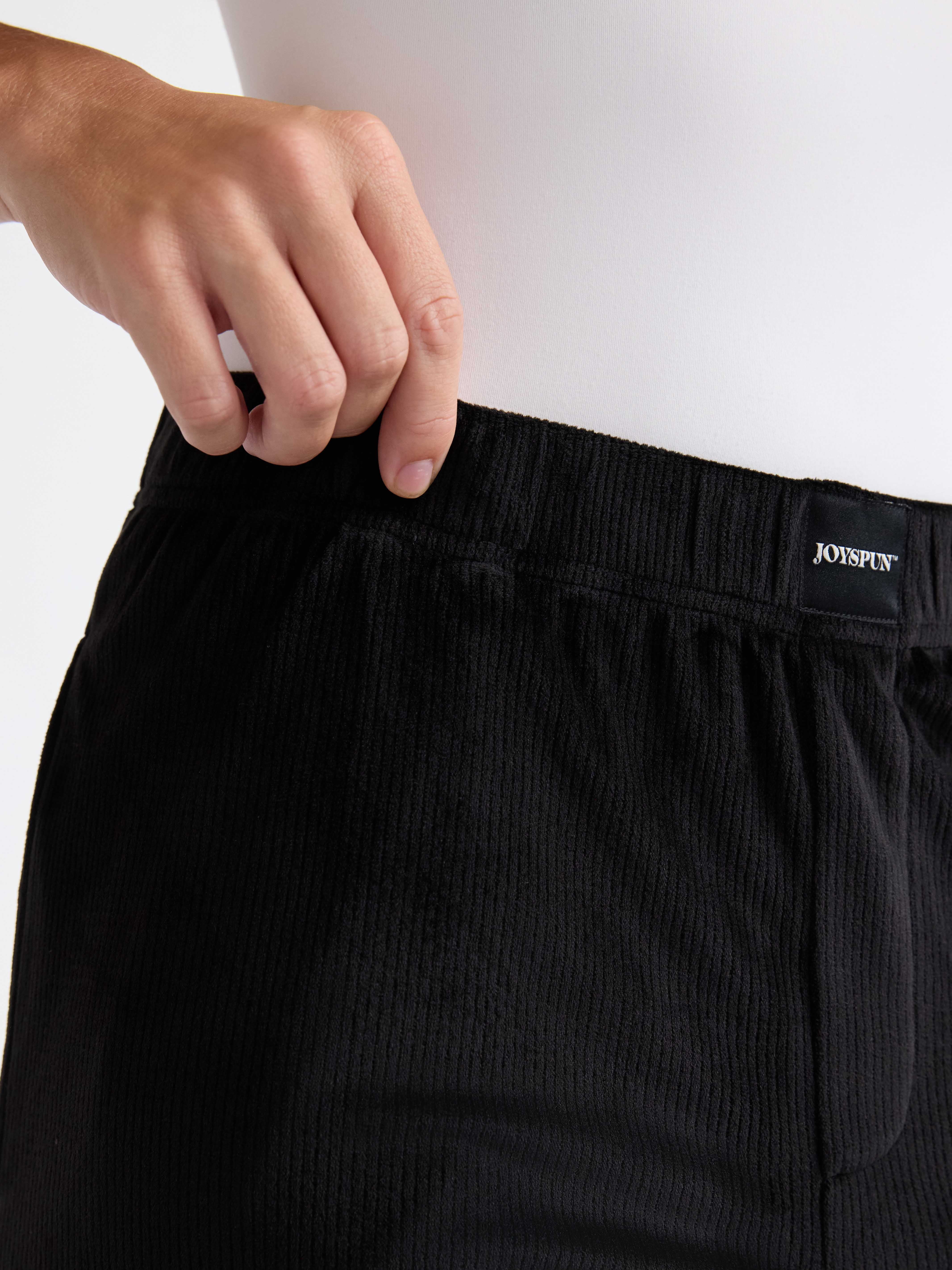 Joyspun Women's Velour Wide-Leg Sleep Pants, Size XS-3X