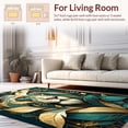 thumbnail image 2 of ODIKA 4'x6' Machine Washable Non-Slip Area Rug, Iridescent Lion Motif with Botany Dollar and Flocculent Extravagance High Traffic Rug, Teal, 178451, 2 of 7