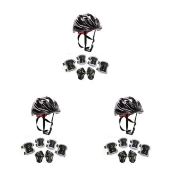 Casco con Ruedas Inteprter 1 Juego para Niños Ajustable Negro
