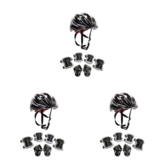 Casco con Ruedas Inteprter 1 Juego para Niños Ajustable Negro