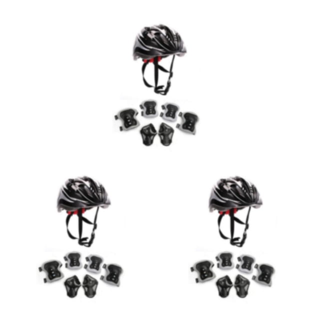 Casco con Ruedas Inteprter 1 Juego para Niños Ajustable Negro