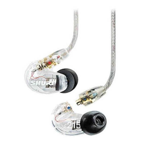 Auriculares estéreo intraurales con aislamiento de sonido Shure SE215-CL (transparentes) con 3 pares