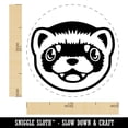 thumbnail image 2 of Cute Ferret Face Self-Inking Rubber Stamp Ink Stamper - Fuchsia Ink - Medium 1 Inch, 2 of 7
