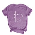 thumbnail image 4 of Blusas de Manga Corta para las Mujeres Divertida Impresión Cuello Redondo Camiseta Vintage, Blusas de Primavera para las Mujeres, 4 of 7