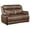 Brown, variant on Ellen Loveseat, Brown Faux Leather, Foam Cushions, Pillow Top Arms, 63 Inch