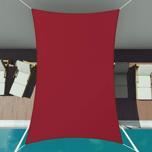 Patio Paradise 15' x 16' Ft 260 GSM Waterproof Sun Shade Sail-Red Rectangle UV Block Durable Awning Canopy Outdoor Garden Backyard