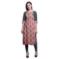 thumbnail image 1 of Bimba Cotton Printed Straight Kurtis For Women Panel Kurta Summer Tunic-Medium, 1 of 6