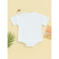 thumbnail image 4 of Suealasg Newborn Baby Boys Girls Romper Short Sleeve Crew Neck Letters Print Bodysuit Infant Summer One Piece Jumpsuit for Girls Boys, 4 of 9