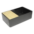 thumbnail image 1 of Grey Matte Workstation 33" x 20" Single Bowl Fireclay Farm Sink with Accessories, 1 of 8