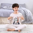 thumbnail image 3 of Conjunto de pijamas de manga larga para niños y niñas, ropa de dormir de algodón de invierno, pijamas de Navidad de dibujos animados de gato, 3, 5, 7, 9, 11T, 3 of 4