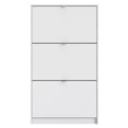 thumbnail image 2 of Pemberly Row Modern 3 Drawer Shoe Cabinet, 18-Pair Shoe Rack in White, 2 of 9