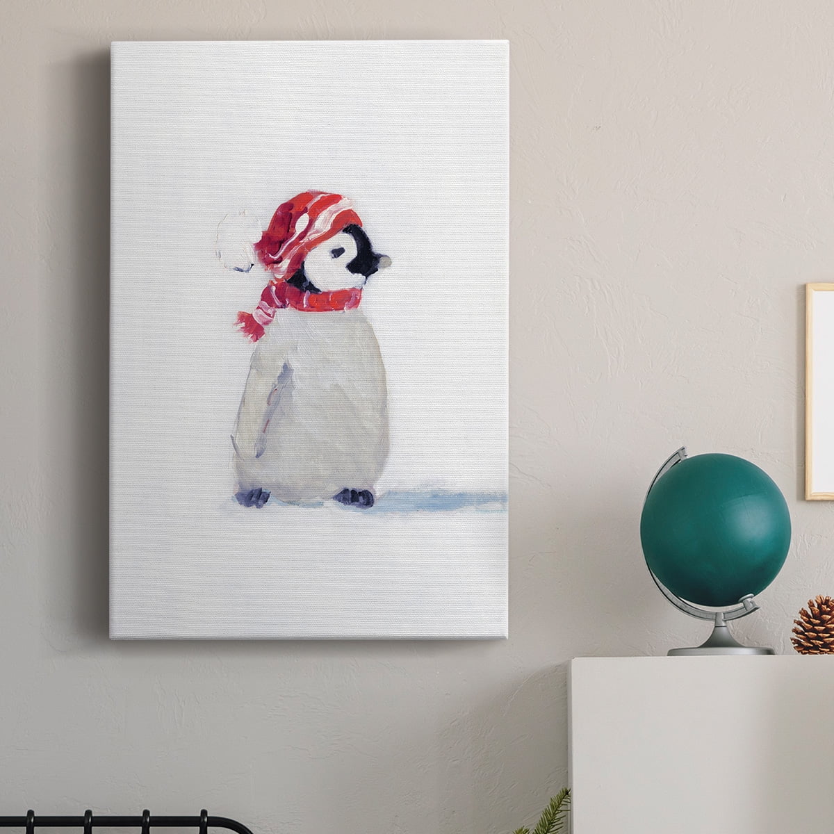 Wexford Home 8X12 Penguin Play I Premium Gallery Wrapped Canvas - Ready to Hang