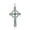 Emerald Glass, variant on Large Celtic Cross Medieval Pendant 925 Sterling Silver Fine Religious Jewelry