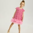 thumbnail image 4 of Kidagic Toddler Girls Sequin Dress Sparkly Gown Party Dresses Little Kids A-Line Velvet Dress, 4 of 8