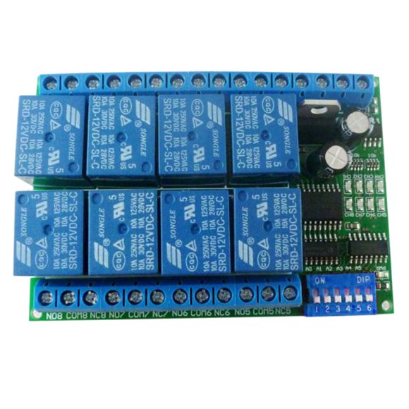 Amdohai 12V 8CH RS485 Relais Modbus RTU Protocole Port Série Commutateur de Commande à Distance pour Carte de Contrôle PLC