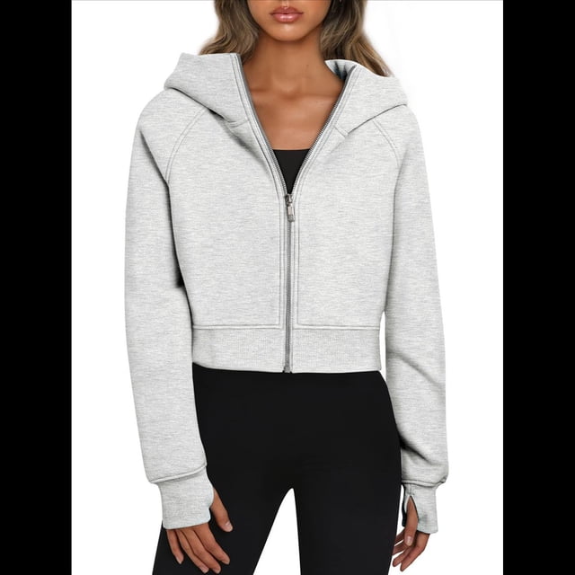 Sudaderas con Capucha y Cremallera para Mujer, Chaquetas, Sudaderas , Conjuntos de para Otoño, Camisetas Casuales y Cómodas Estilo Y2k, Ropa de Invierno. Gris M