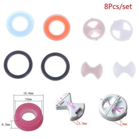 

8Pcs/set Ceramic Disc Silicon Washer Insert Turn Replacement 1/2 For Valve Tap