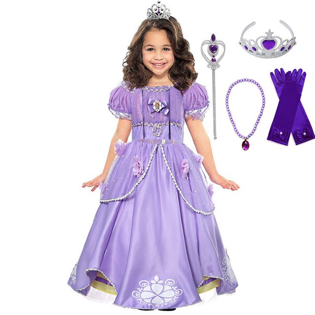 Disfraz de la película de Disney para niña, vestido de Princesa Sofía, Blancanieves, Reina de la nieve, Elsa, Bella, Rapunzel Fivean unisex