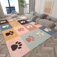 thumbnail image 4 of Area Rug 7x8 ft Cartoon Animal Footprints Living Room Non-Slip Rug, 3D Print Floor Carpet, Soft Large Area Rugs for Bedroom Dining Room Kitchen, Washable Low-Pile Rug, 4 of 7