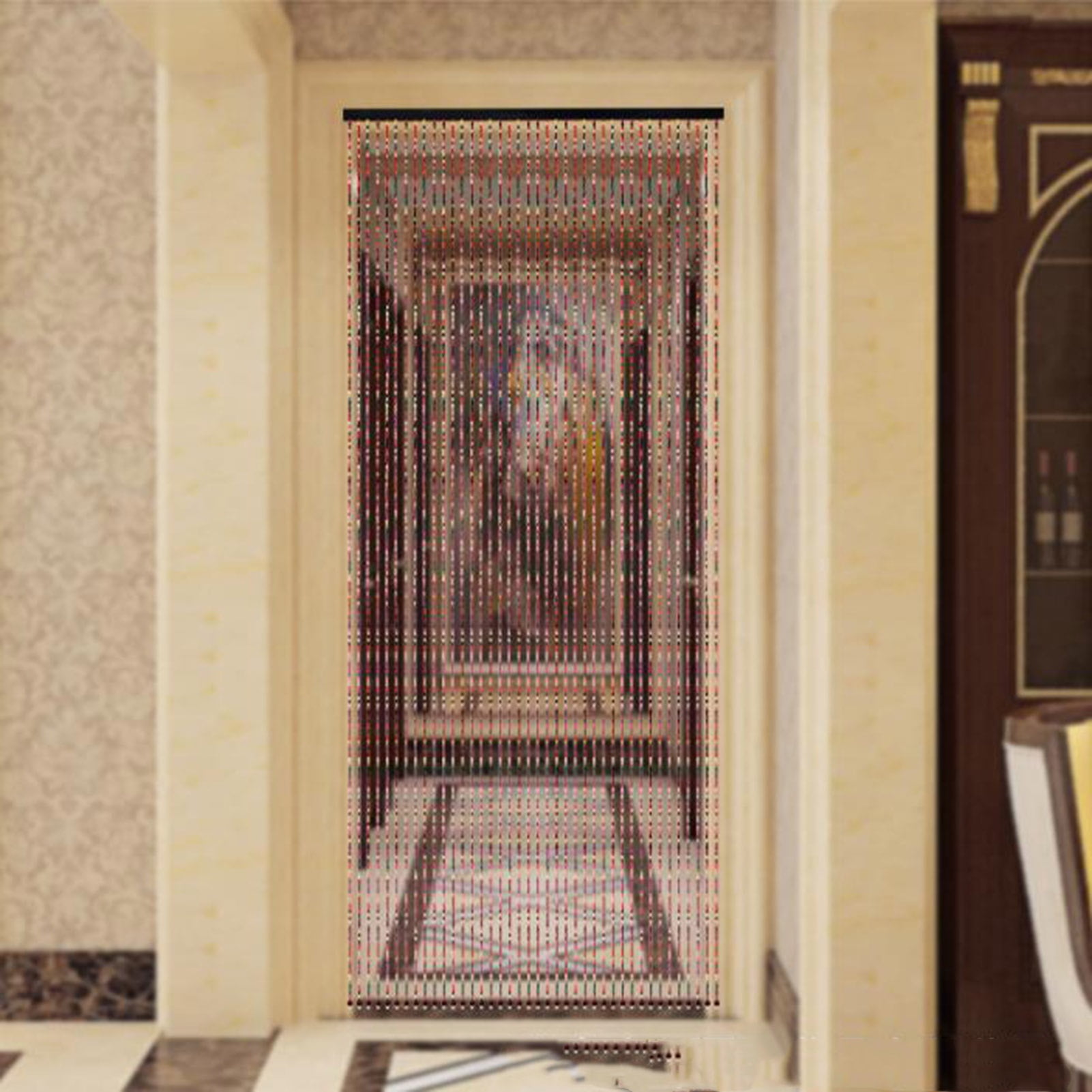 Wood Beaded Curtains,Divider Strip Tassel Beads Curtain,Hanging Room Divider Beads Decorations Panels for Doorway Window Living Room Bedroom Decor