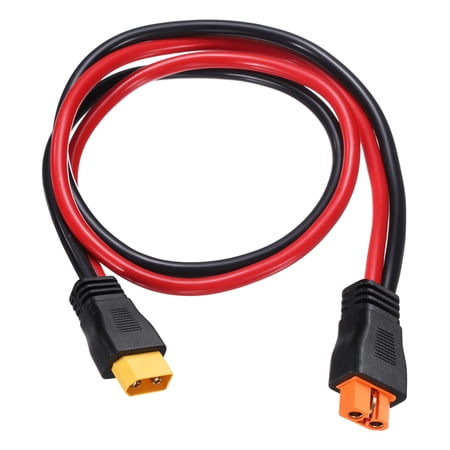 Uxcell 600VDC XT60 Extension Cable 10AWG 2FT XT60i Female to XT60 Male Connector Cable for RC Battery Portable Power Station Solar Panel FPV Drone