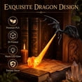 thumbnail image 2 of Dragon Bookshelf Nook Light, 3D Printed Fire-Breathing Fantasy Shelf Decor | Flying Dragon Design | Red or Blue Flame | Large & Small Options | Book Lover Gift | Halloween Shelf Display, 2 of 9