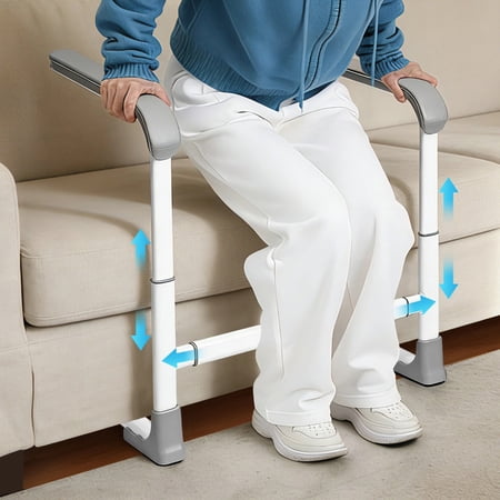 Couch Stand Assist Aid for Elderly, Height & Width Adjustable Sofa Lift Support Rail, Non-Slip Mobility Assist Device with Steel Tubes, 300 Lbs Capacity Standing Aid for Seniors, Disabled, Pregnancy