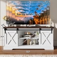 thumbnail image 5 of 58" Farmhouse TV Stand for 65 Inch TVs with Sliding Barn Door, Rustic Wood Entertainment Center Media Console Cabinet for Living Room, 5 of 7