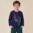 thumbnail image 2 of KPOPLK Toddler Boys Sweatshirt Long Sleeve Christmas T-Shirt Long Sleeve Tee Boys Tops Kids Fall Winter Boys Shirts Clothes(3-4 Years,Navy), 2 of 6
