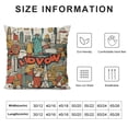 thumbnail image 5 of Heduofu New York Decorative Throw Pillow Cover Case,Cartoon Doodles Inscription Cotton Linen Outdoor Pillow Cases Square Standard Cushion Covers for Sofa Couch Bed White, 5 of 5