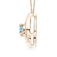 thumbnail image 2 of ANGARA Natural Shell Style Oval Aquamarine and Diamond Pendant in 14K Rose Gold for Women (Size-4x3mm) | March Birthstone, Birthday, Anniversary, Jewelry Gift for Women | Natural Aquamarine Necklace, 2 of 7