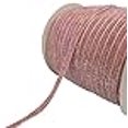thumbnail image 3 of 10 Yard Velvet Ribbon Spool, Inlaid with Silver Polyester (Pink, 3/8), 3 of 4