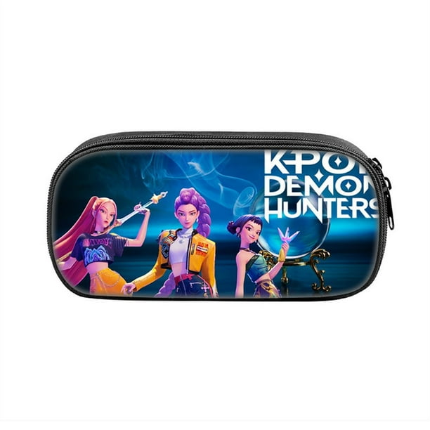 Kpop Demon Hunters Large Pencil Case with Zipper 8.3" Storage Pen Bag Organizer Stationery, Portable Makeup Bag Best Cute Xmas Collectible Birthday Gift