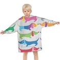 thumbnail image 3 of Colorful Funny Dachshund Blanket Hoodies for Kids 6-13YR Oversize Wearable Blanket Hoodies for Boys Girls Teens, 3 of 7
