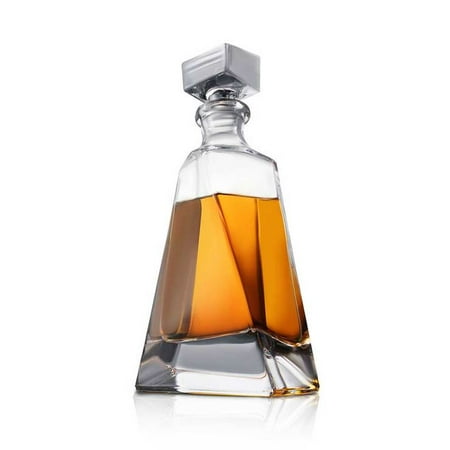 JoyJolt Atlas Crystal Whiskey Decanter 22 oz for Whiskey, Bourbon, Scotch, Vodka, Wine & Liquor