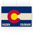 thumbnail image 3 of Golden, Colorado, State Flag, Letterpress (24x36 Giclee Gallery Art Print, Vivid Textured Wall Decor), 3 of 3
