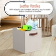 thumbnail image 5 of Ornavo Home Foldable Collapsible Storage Box Bins Linen Fabric Shelf Basket Cube Organizer with Leather Handles - Set of 6 - 11 x 11 x 11 - Beige, 5 of 7