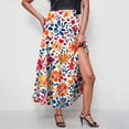 thumbnail image 6 of Women's High Waisted Maxi A-Line Skirt Floral Print Boho Style Flowy Swing Long Skirt with Pockets Casual Summer Beach Vacation Apparel Breathable Lightweight Elegant Bottoms, 6 of 9