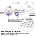 thumbnail image 5 of Silvora Dainty Birthstone Earrings for Women Sterling Silver Inifinity Heart Stud Earring Birthday Christmas Valentines Jewelry Gift, Purple Amethyst, 5 of 7