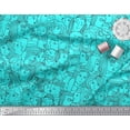 thumbnail image 2 of Soimoi Green Heavy Canvas Fabric Human Face Print Fabric by Yard 58 Inch Wide, 2 of 3