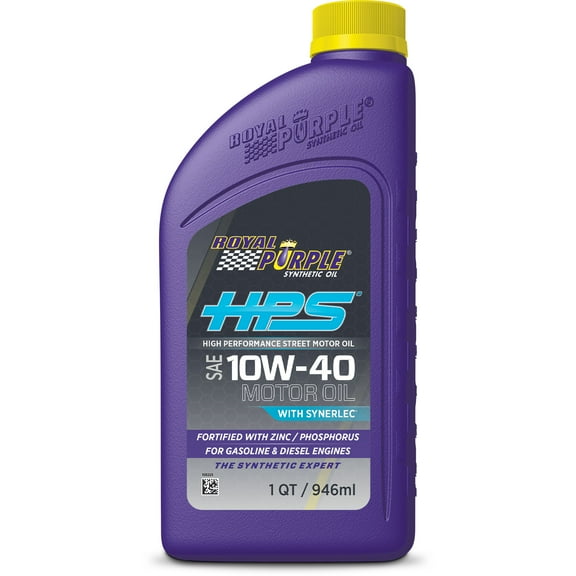 Royal Purple HPS Synthetic SAE 10W-40 High Performance Motor Oil with Synerlec, 1 Quart